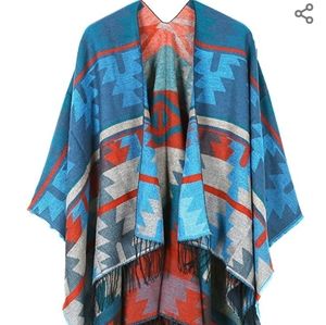 Cashmere Aztec Fringe Shawl